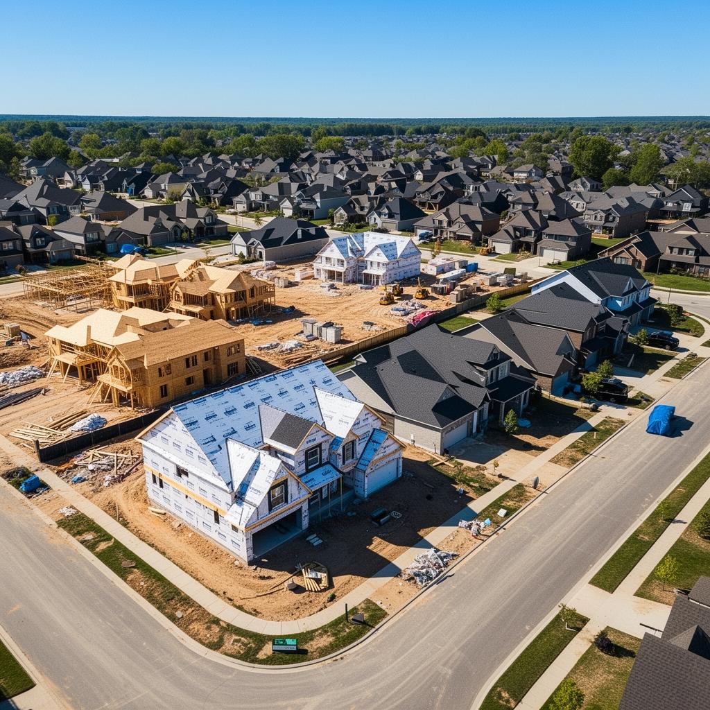 Aerial view of residential properties funded by ProLend